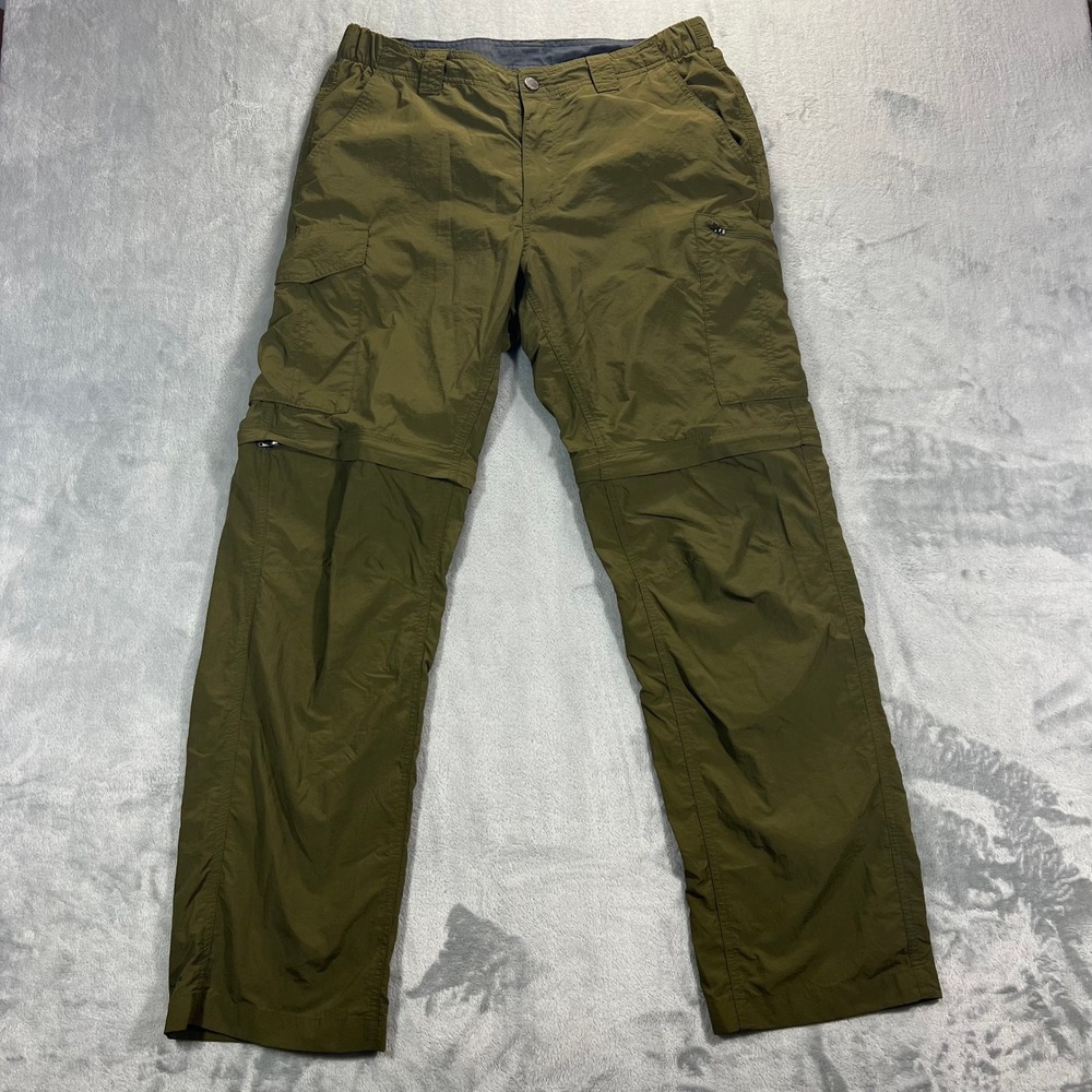 COLUMBIA Silver Ridge Convertible Pants Mens 34x32 Olive Green Hiking 1441671
